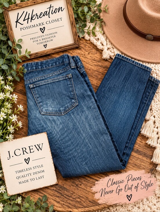 J. Crew Denim - J. Crew Womens Jeans Toothpick Ankle Skinny Dark Wash Stretch